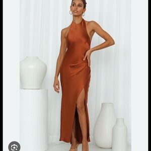 Hello Molly Asymmetrical Rust Dress